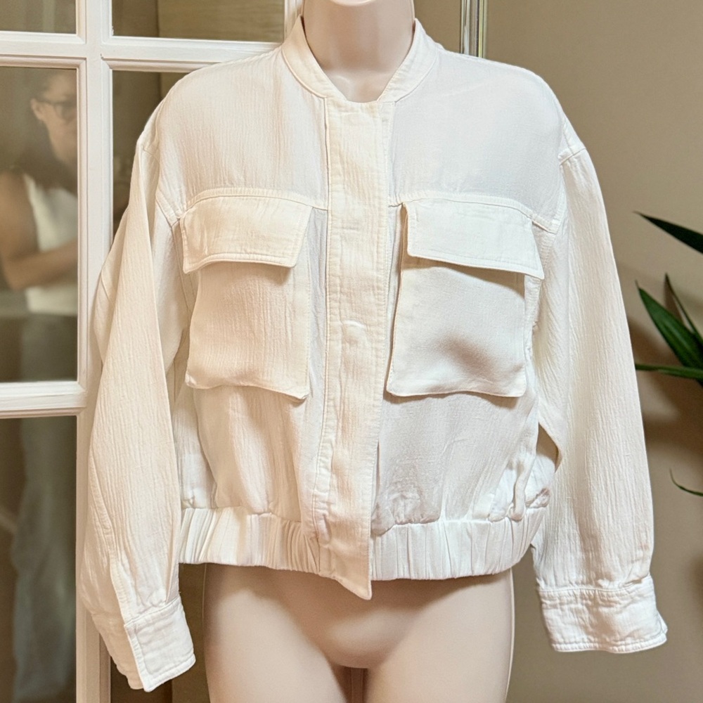 Zara Off-White Utility Jacket for Women
